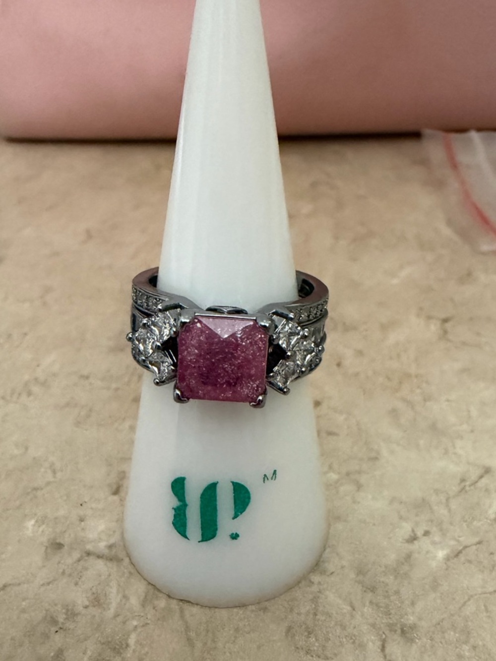 BP GOGO Unicorn Pink Ice Crystal Hematite Plating Size 7